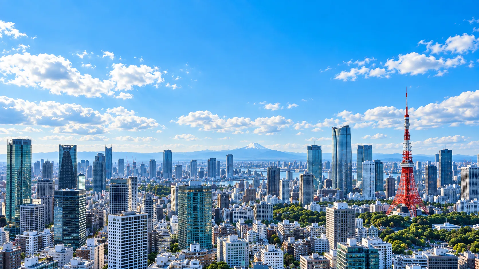晴れた日の東京の街並みのイメージ